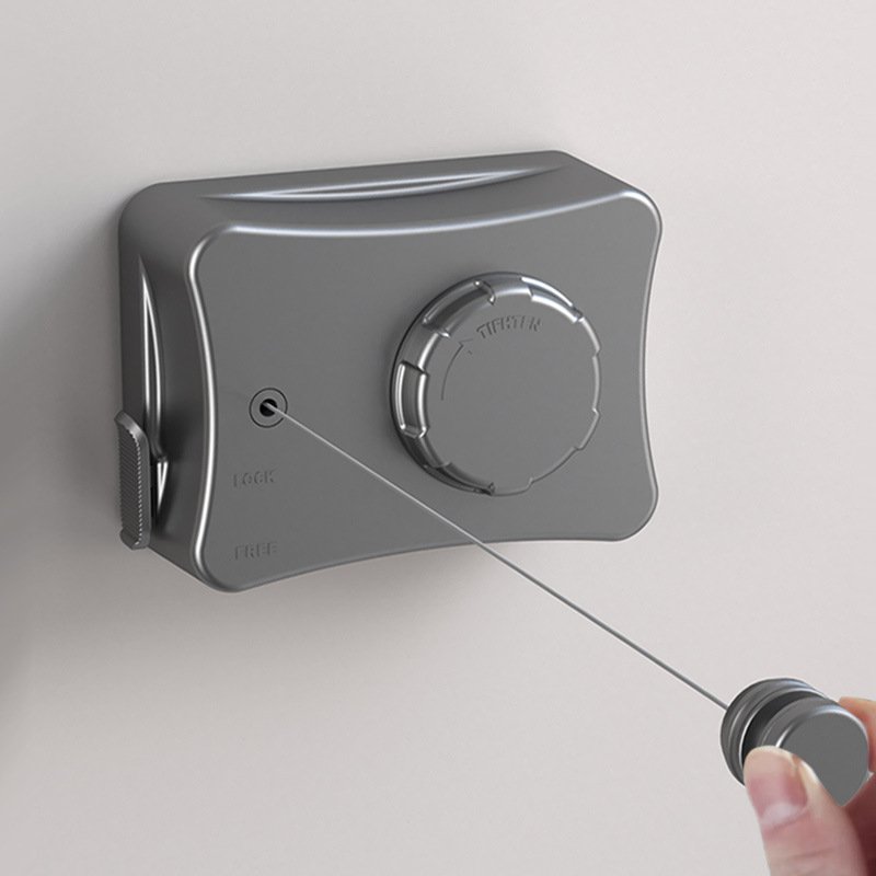 Retractable Clothesline Indoor Punch-free Balcony Wire Clothes Hanging Rope Bathroom Retractable Clothes Rack