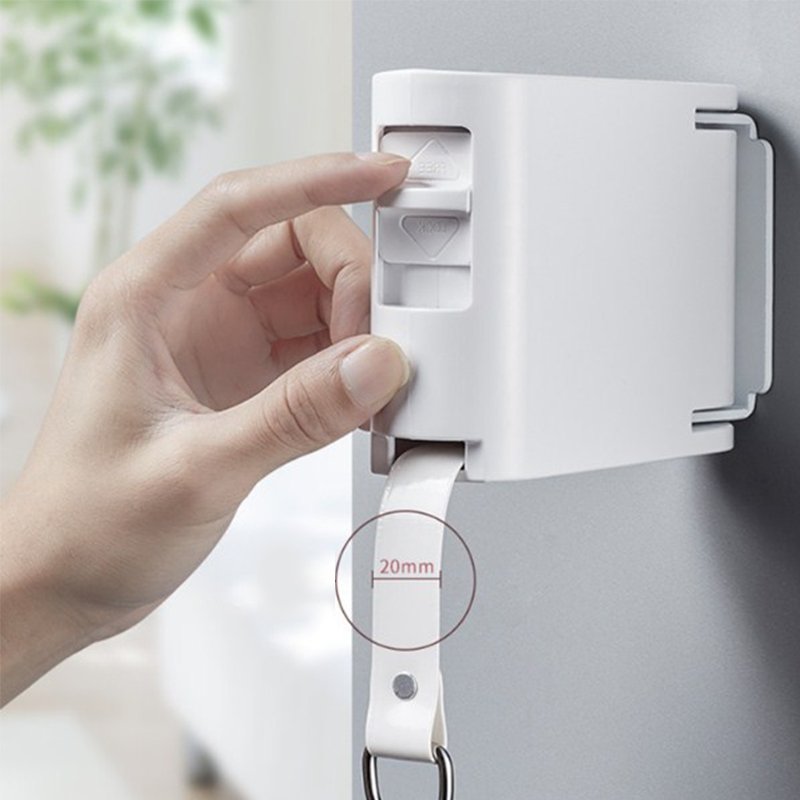 Indoor Retractable Wall Mounted Washing Line Clothesline 2m Retractable Clothesline Space Saving Wall Mounted folding