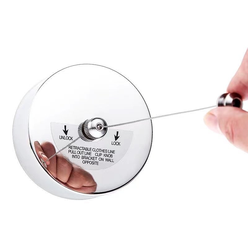 2.8M Wall Mounted Telescopic Home Outdoor Stainless steel retractable clothesline with steel wire rope Clothes Line