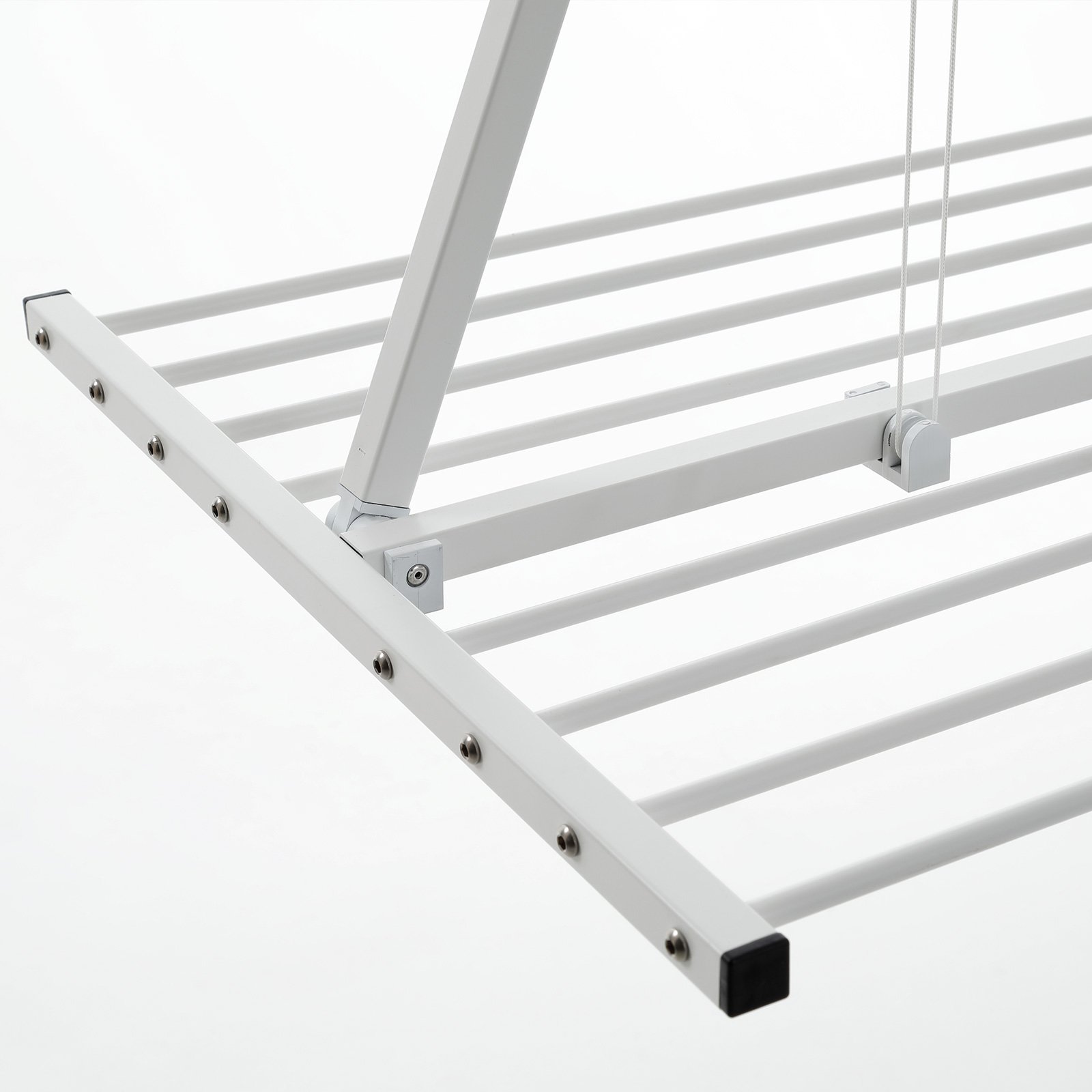 Premium Quality Ceiling clothes drying rack vertical clothes airer Made in Italy clothesline WHITE 128x54x25 cm