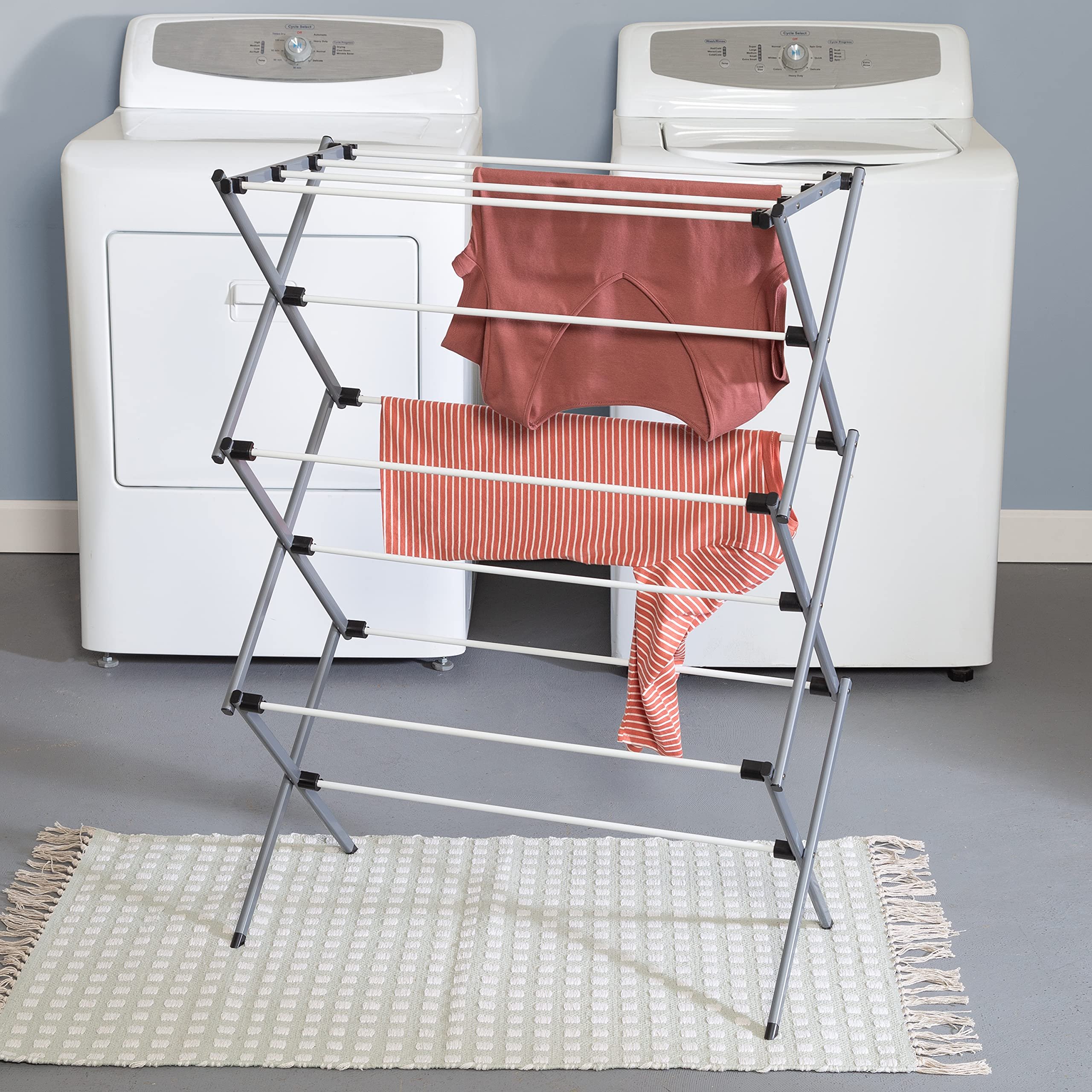 Hot Sale Stainless Steel Space-Saving Portable Laundry Rack Foldable Cloth Drying Stand Clothes Dryer Rack