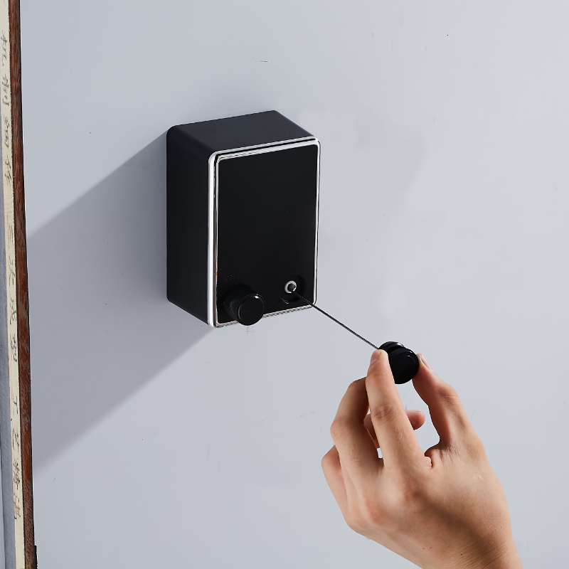Portable Retractable Indoor/Outdoor Telescopic Wall Space-Saving Clothesline with Flexible Design for Clothing Use