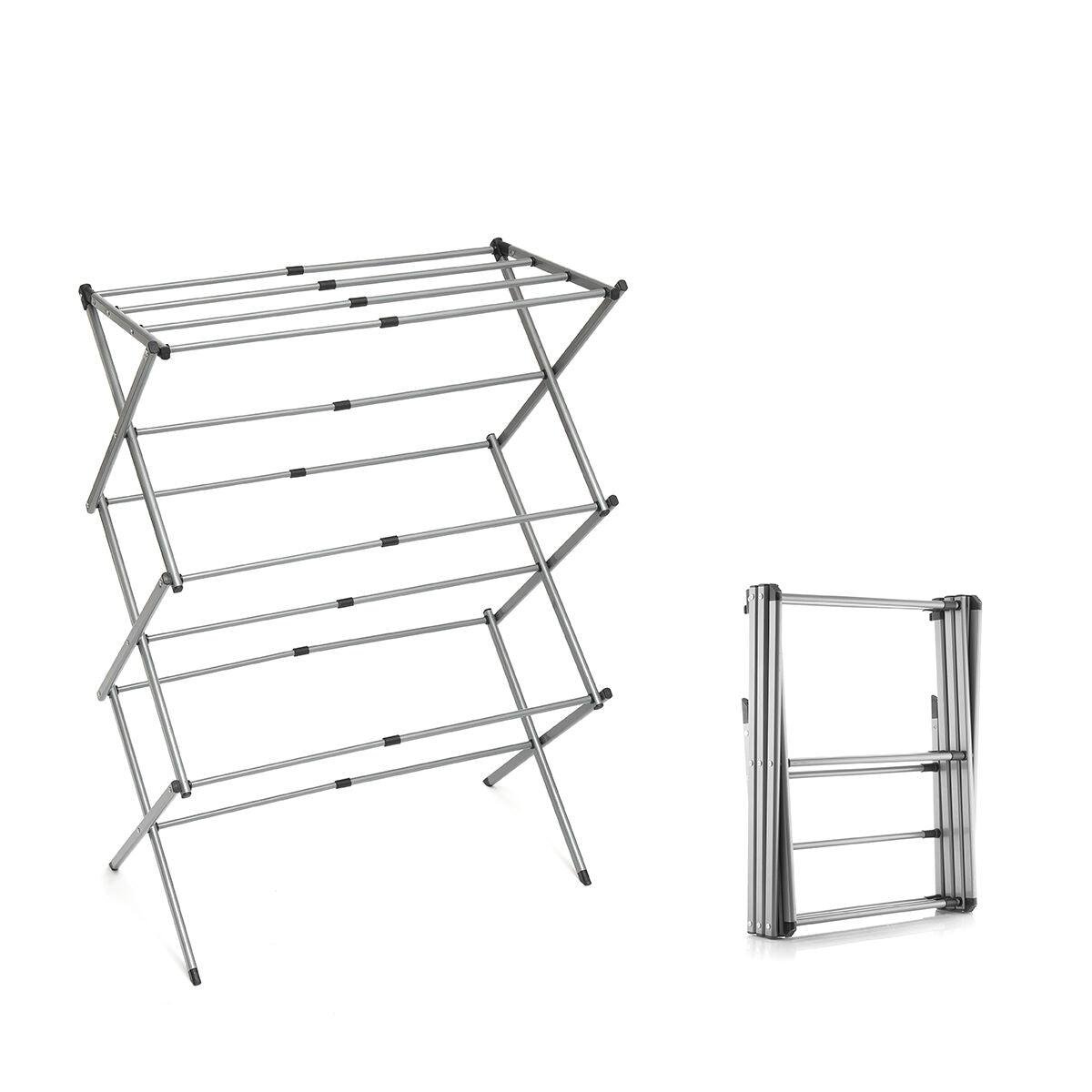 Cloxy InnovaGoods Foldable and Extendable Metal Clothesline with 3 Heights 11 bars