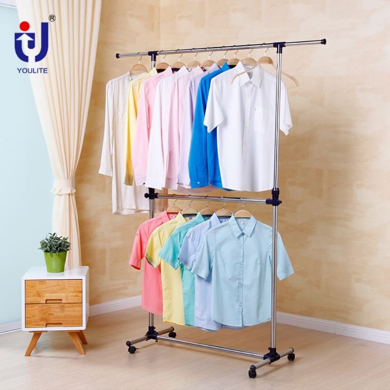 Charming Clothesline Folding Commercial Garment Rack