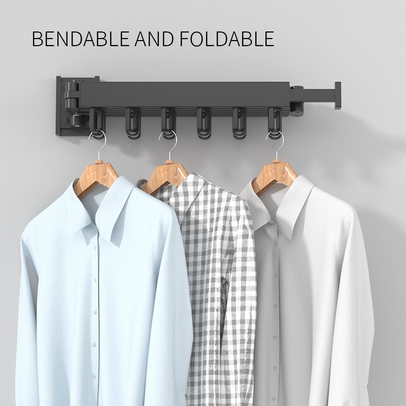 Wall Drying Rack Clothes Retractable Balcony Clothes Drying Rack Black Drying Rack for Clothes