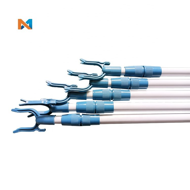 Iron telescopic clothes fork Laundry hanging fork with plastic hook clothes hanger fork