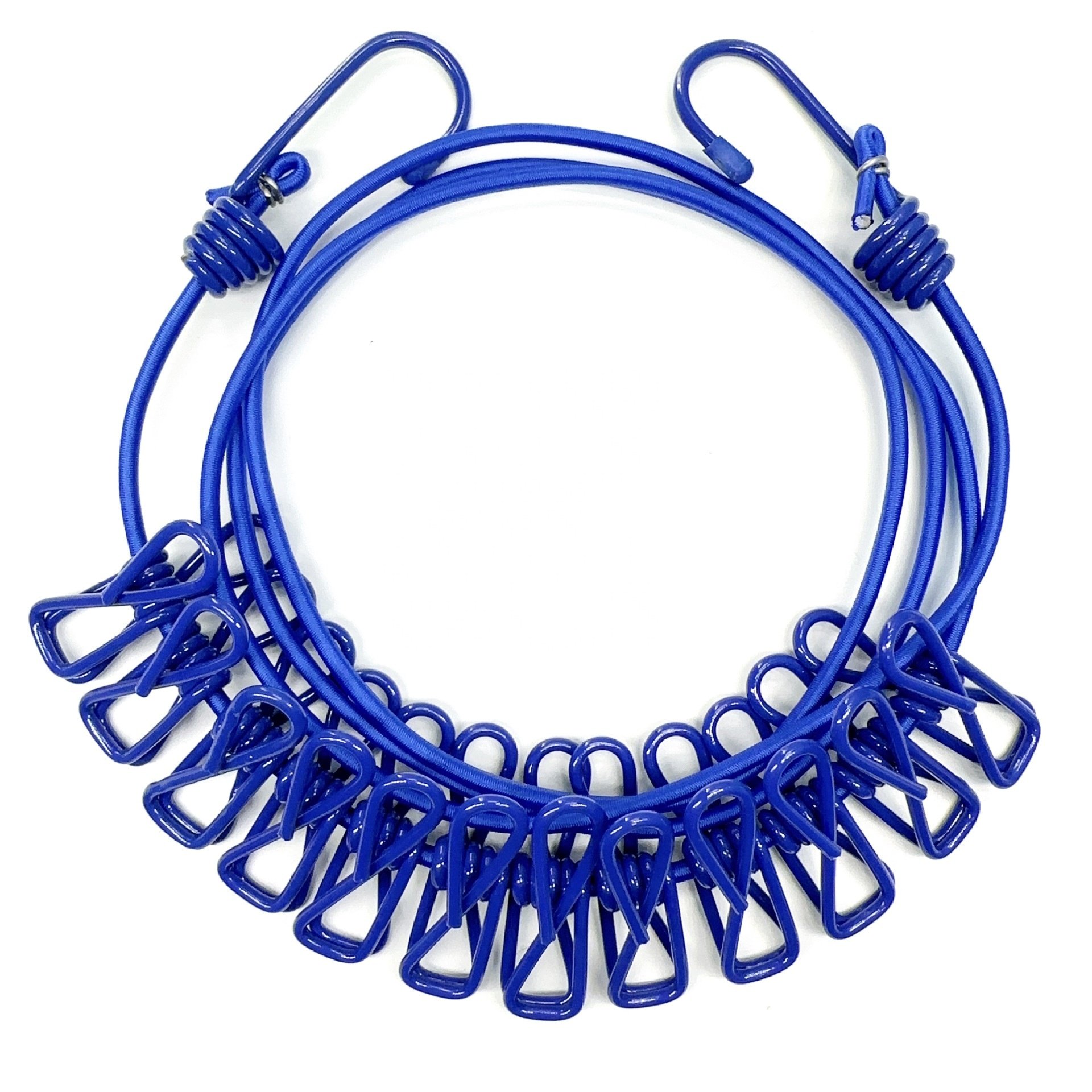 Wholesale colorful elastic clothesline Creative portable Outdoor Clothesline Household 12 Clips Windproof Drying Rope