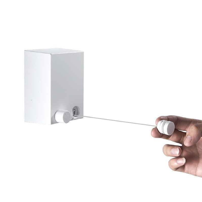 Multifunctional Retractable Indoor Clothesline Portable ABS Wall-Mounted Rack with Retractable Hanger Rope for Drying Clothing