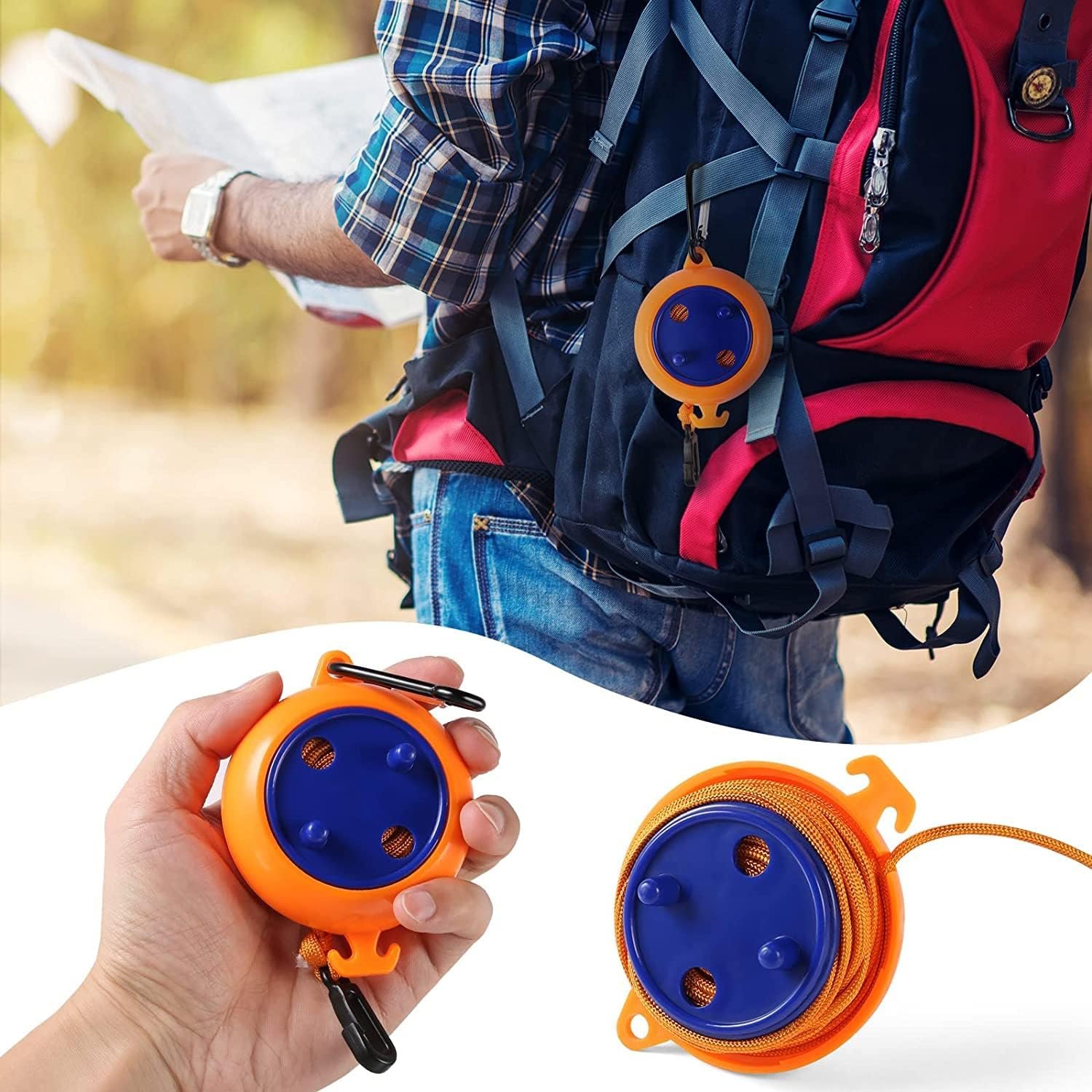 Abs Plastic Travel Portable Foldable Camping Clothes Line No-Slip Windproof Travel Lanyard Hiking Adjustable Clothes line