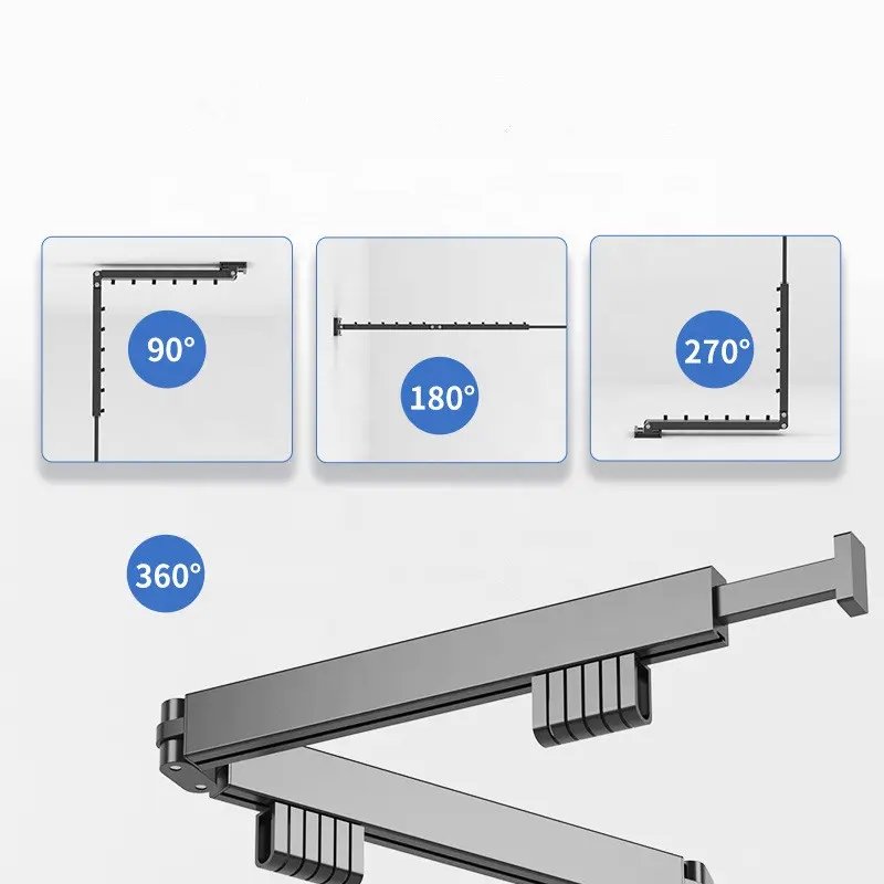 Wall Mounted Clothes Hanger Rack Retractable Clothes Drying Rack Space-Saver Laundry Drying Rack Collapsible