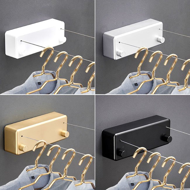 Adjustable Stainless Steel Double Rope Wall Mounted Method 13.8 Feet Retractable Clothesline