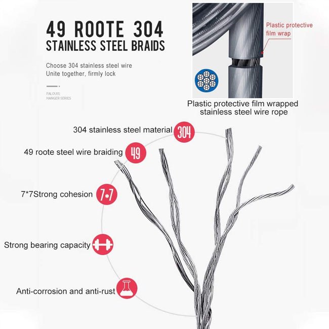 Adjustable Stainless Steel Double Rope Wall Mounted Method 13.8 Feet Retractable Clothesline