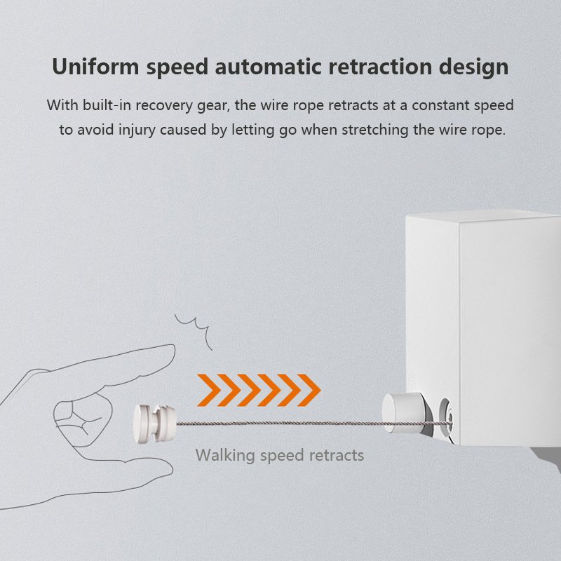 Retractable Clothesline SUS304 Stainless Steel Clothes Dryer with Adjustable Stainless Steel Rope String Heavy Duty 9.2 Feets