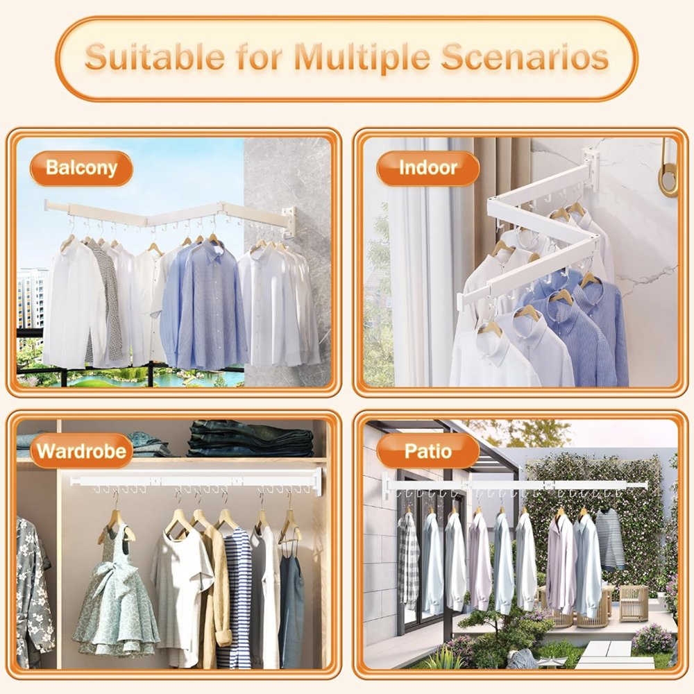 Drying Rack Clothing Clothes Drying Rack suitable for laundry room and indoor wall mounted drying rack retractable clothesline