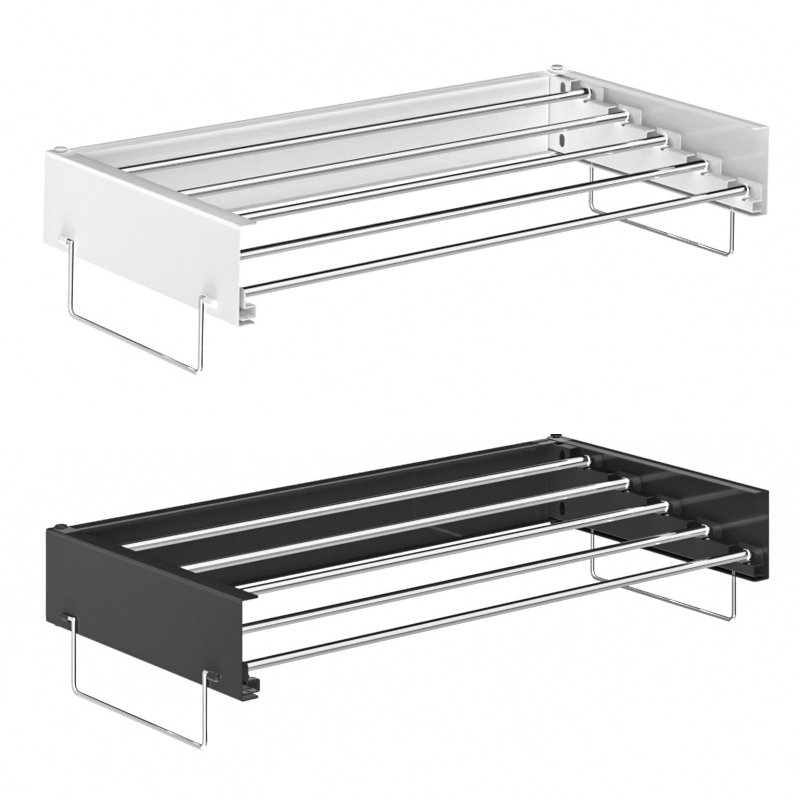 new metal Wall mounted bedroom hide laundry dryer rack household Hanging clothes pole Clothesline balcony Foldable Drying holder