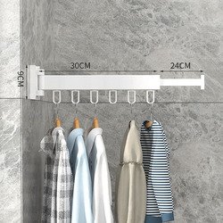 Aluminum Folding Clothes Hanger Wall-Mount Retractable Cloth Drying Rack Space Saving Home Laundry Extension Clothes Drying Rack