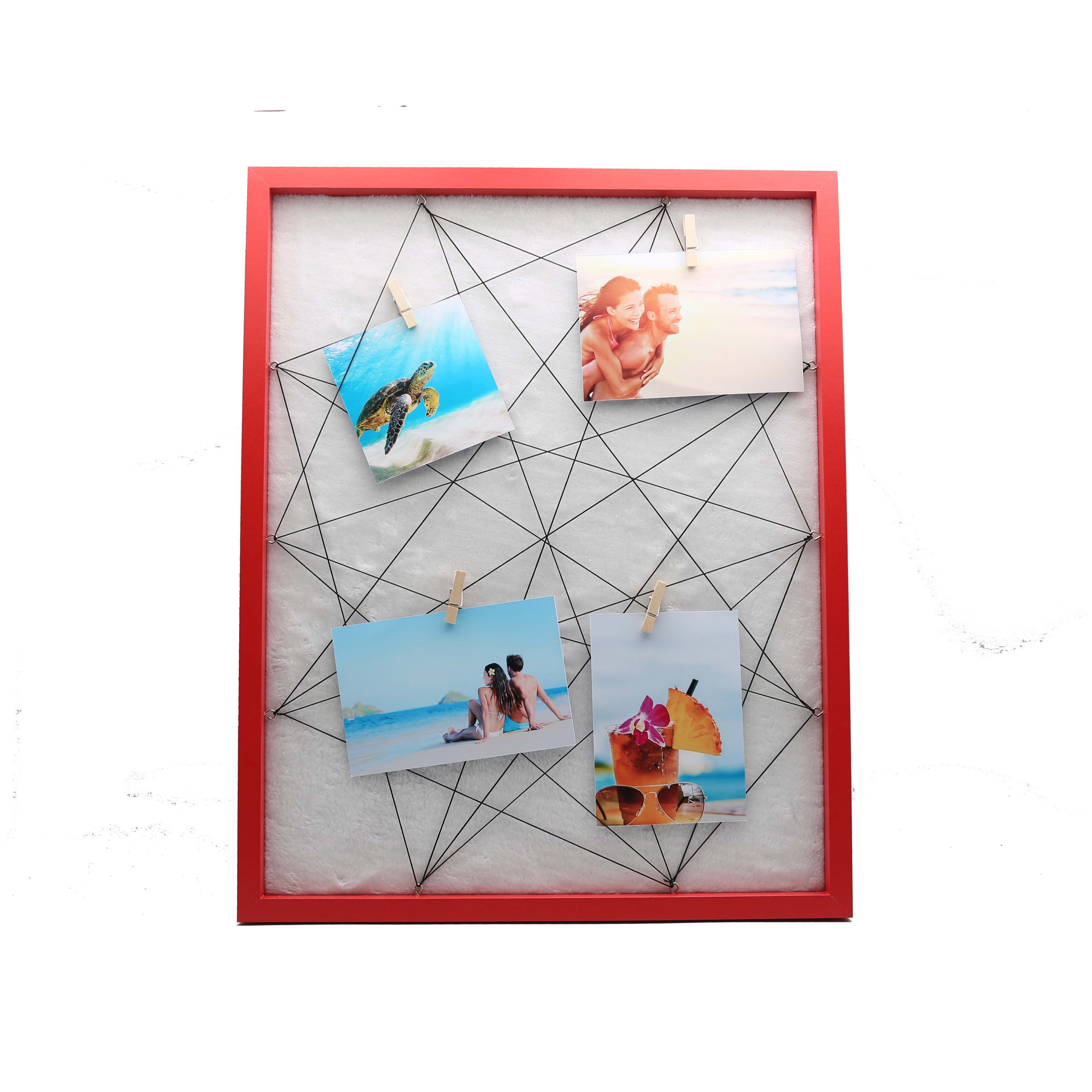 Home Decorative Custom dunelm unique design essentials family peg box frame clothesline style photo display collage with velboa
