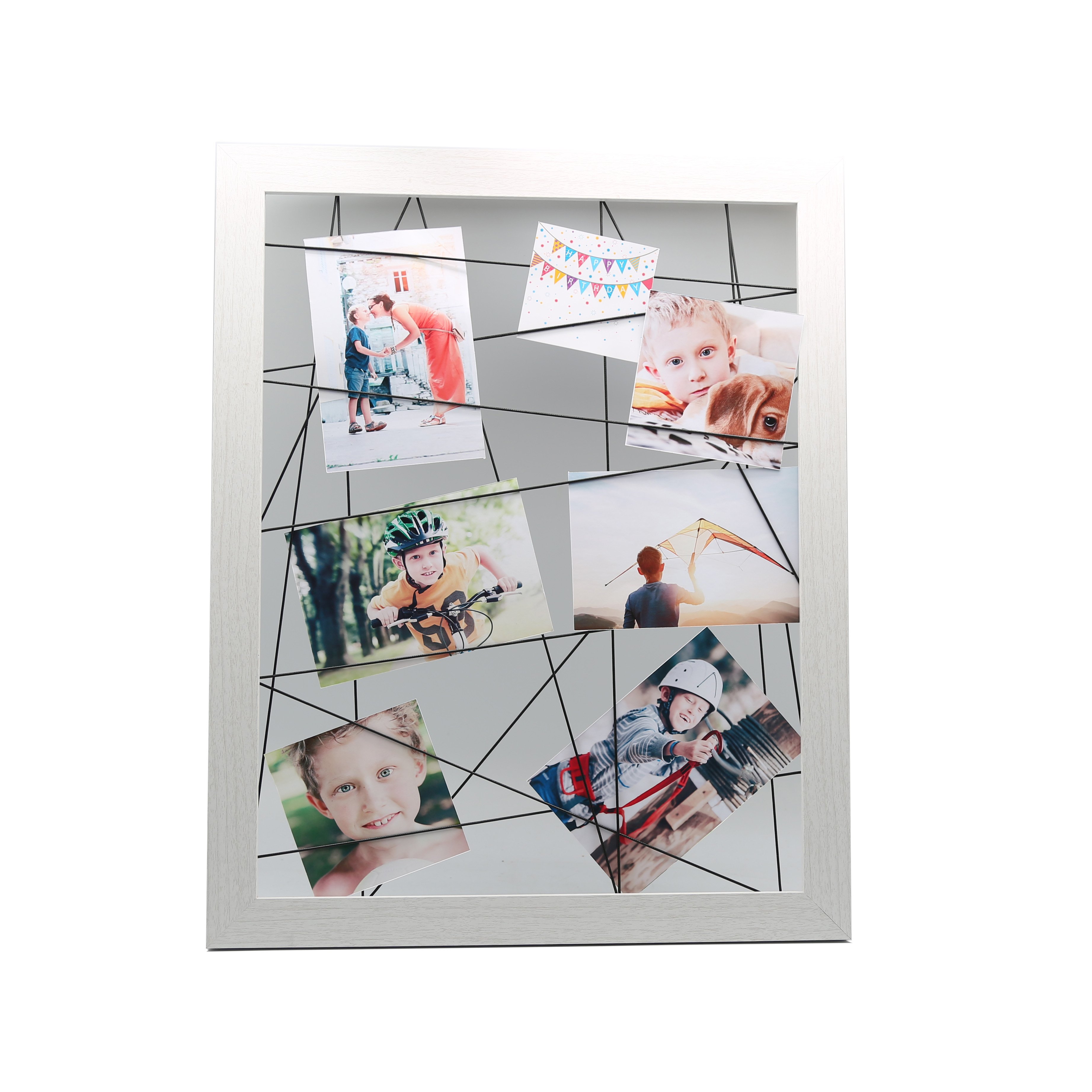 Home Decorative Custom dunelm unique design essentials family peg box frame clothesline style photo display collage with velboa