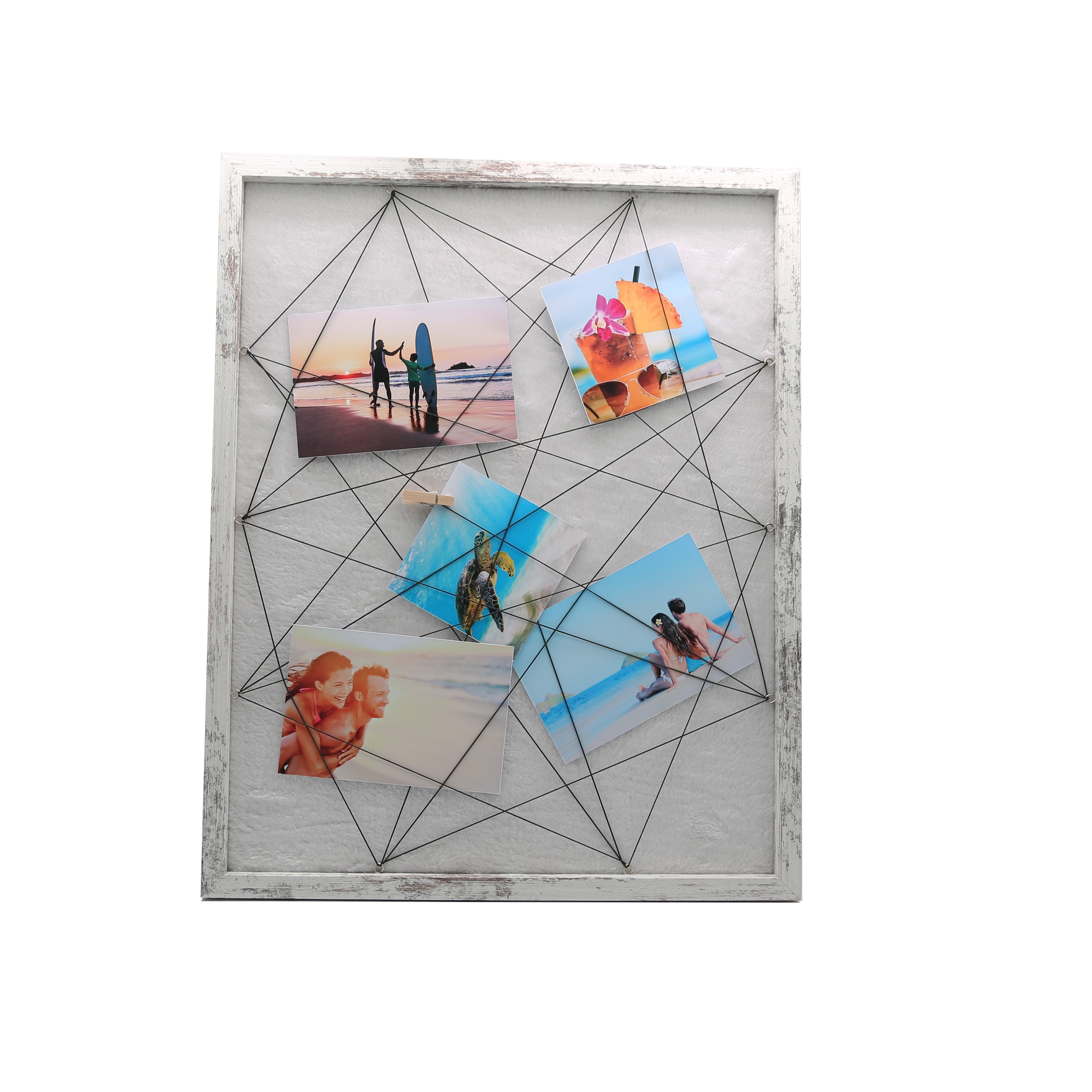 Home Decorative Custom dunelm unique design essentials family peg box frame clothesline style photo display collage with velboa