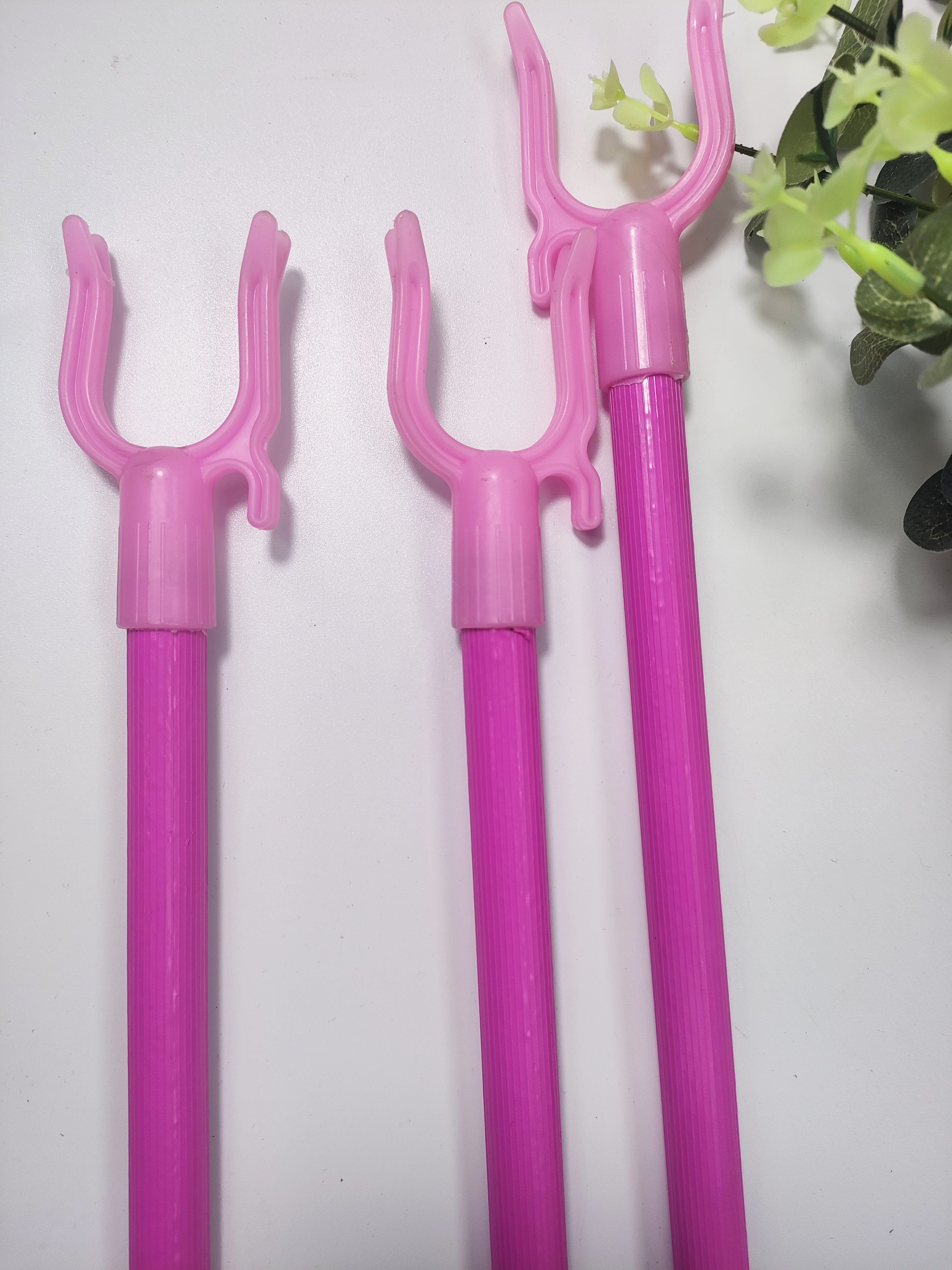 Kleaner Retractable Clothes Pole Telescoping Long Reach Sticks Adjustable Clothesline Pole with Hook Clothes Hanger Fork