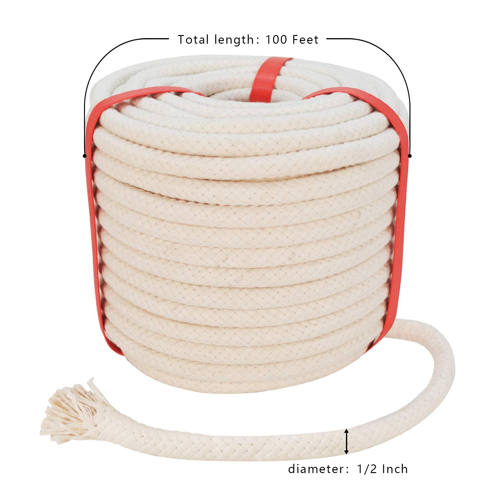 Wholesale Strong Thick Soft Natural Premium 12mm Clothesline Solid Braid Cotton Rope