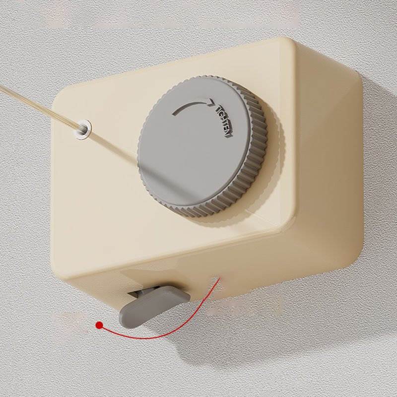 Retractable Clothesline Adjustable Laundry Line, Stainless Steel Wire Clothesline with Safety Lock to Prevent Sagging
