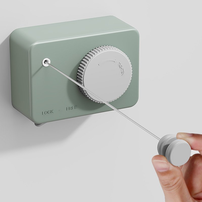 Retractable Clothesline Adjustable Laundry Line, Stainless Steel Wire Clothesline with Safety Lock to Prevent Sagging