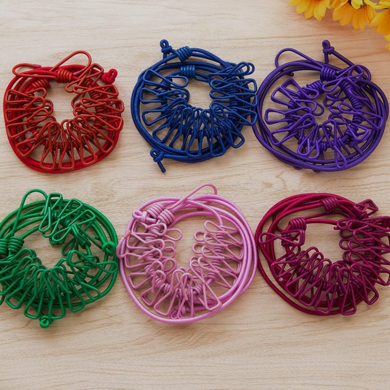 Wholesale Clothesline with clip for indoor and outdoor travel without punching, windproof, non-slip, quilt hanging artifact