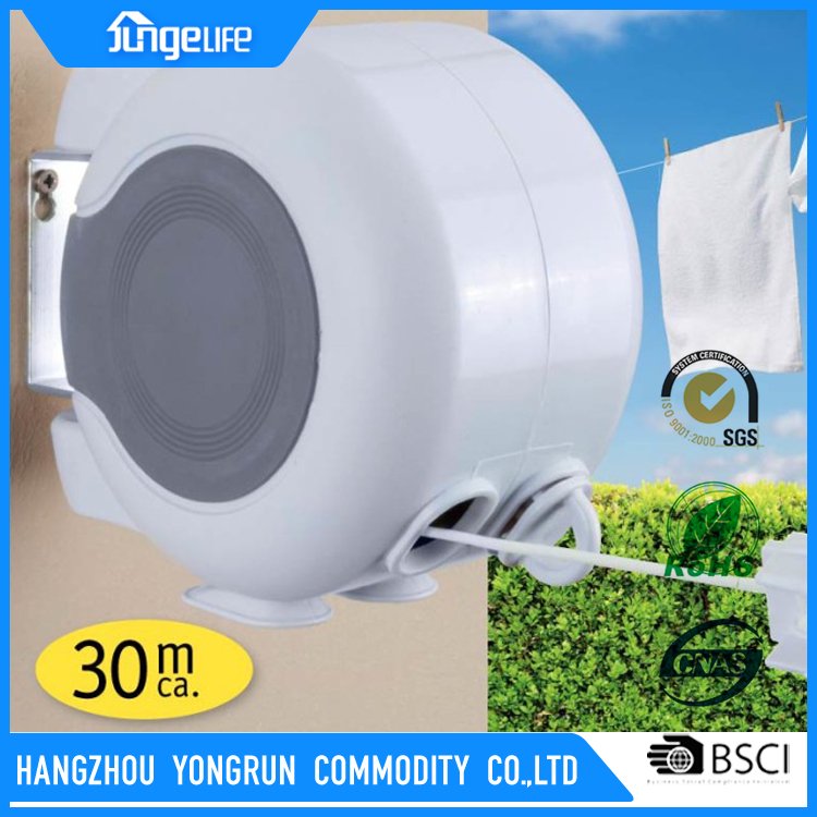 Varal Double Wall Mount Clothesline Retractable Clothes Line