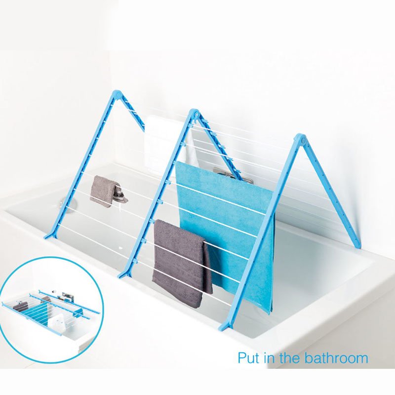 Portable Fold Clothesline Metal Wire Free-Standing Towel Sock Racks For Bathroom Expandable Drying Racks Outdoor