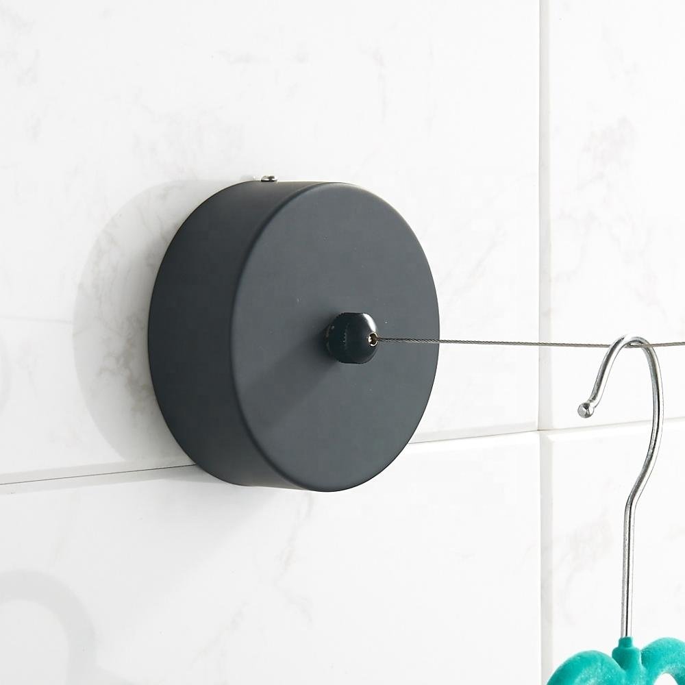 2.7m black 304 Stainless Steel Bathroom Laundry Hotels Hanging Drying Retractable Clothesline