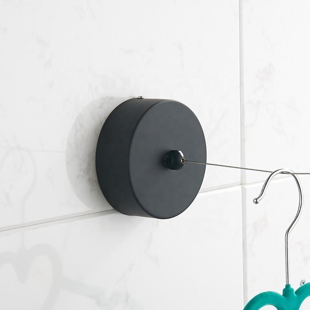 2.7m black 304 Stainless Steel Bathroom Laundry Hotels Hanging Drying Retractable Clothesline