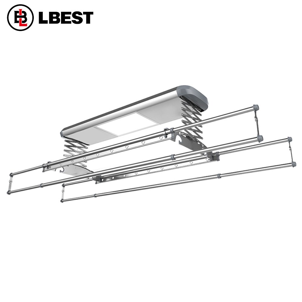 Coat hanger foldable clothes rack line pole with heater