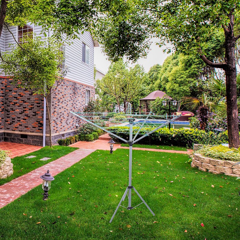 Clothesline Retractable Laundry Outdoor Rotary Airer For Garden