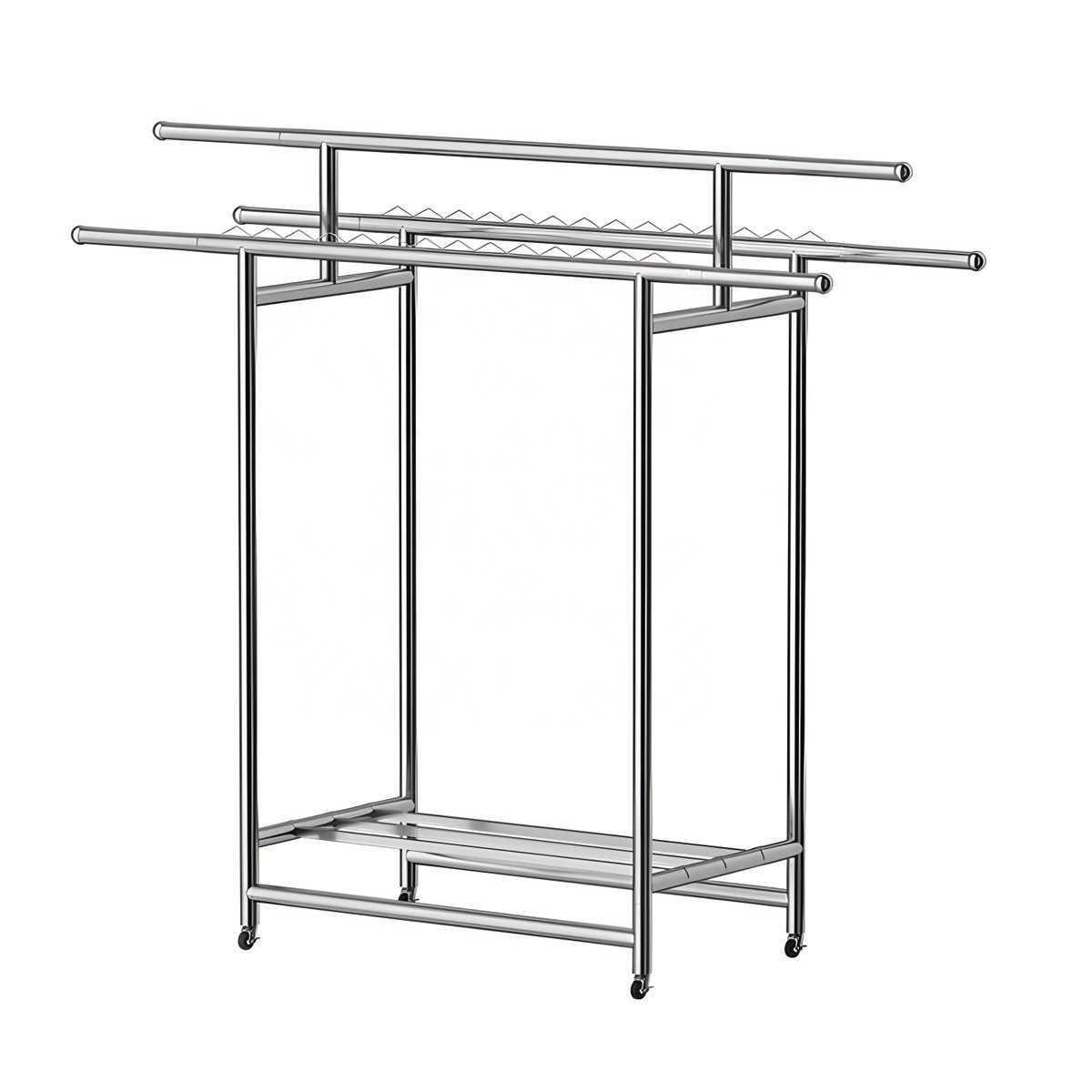 Double bedroom Retractable metal storage stand dress cloth drying rack stainless steel clothes hanger outdoors Clothesline pole