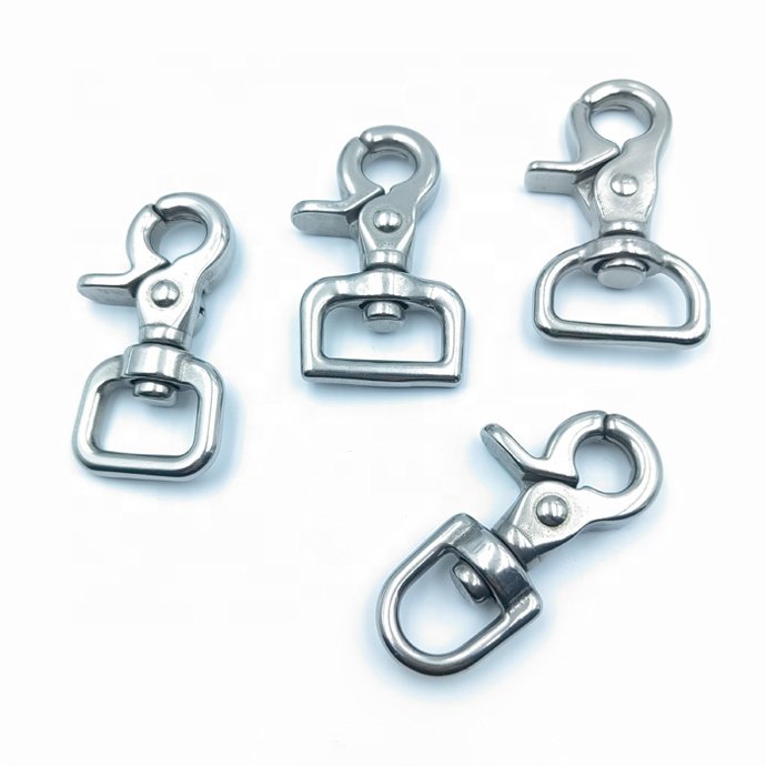 304 316 Stainless Steel Swivel Eye Snap Hook Carabiner Clip for Dog Leash harness bag strap DIY Leather hardware