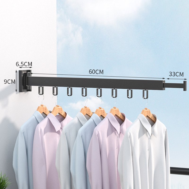 Wall Mounted Clothesline Laundry Hangers Racks Folding Clothes Hanger Retractable Clothing Drying Rack