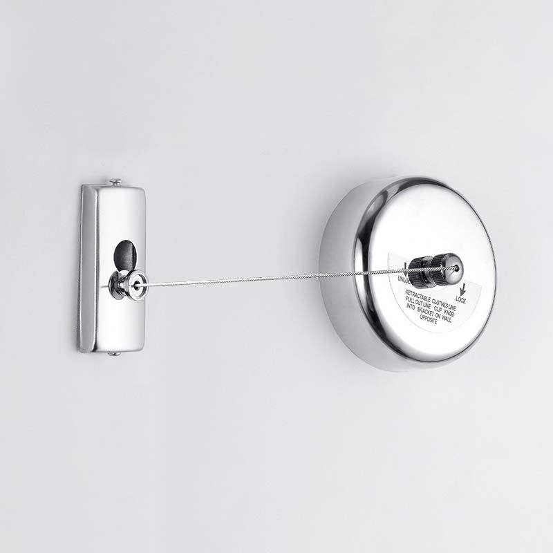 Retractable Stainless Steel Outdoor Clothesline with Flexible Metal Pulley Prewired for Laundry Use
