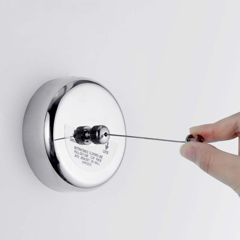 Retractable Stainless Steel Outdoor Clothesline with Flexible Metal Pulley Prewired for Laundry Use