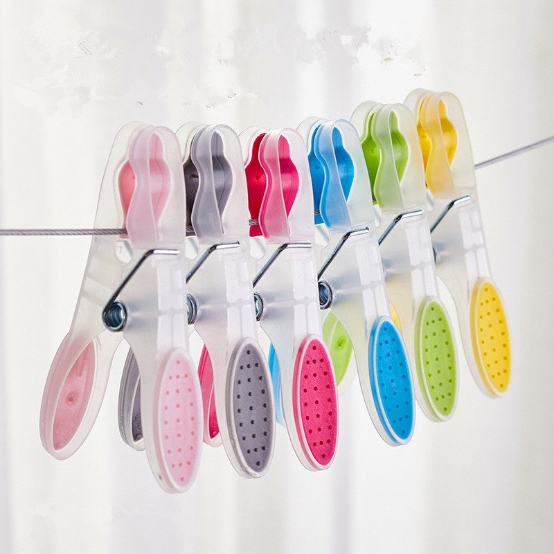 2024 Clothespin Set of 24 Clips Sturdy Clothesline Pins Muti Colored Colorful PP TPR Soft Plastic Clothes Pegs Plastic Clip