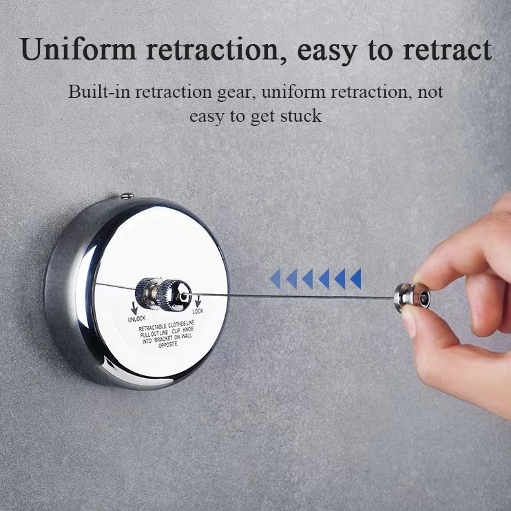 Retractable Stainless Steel Stand Wall Clothesline Clothing Line Dryer Adjustable Nylon Core