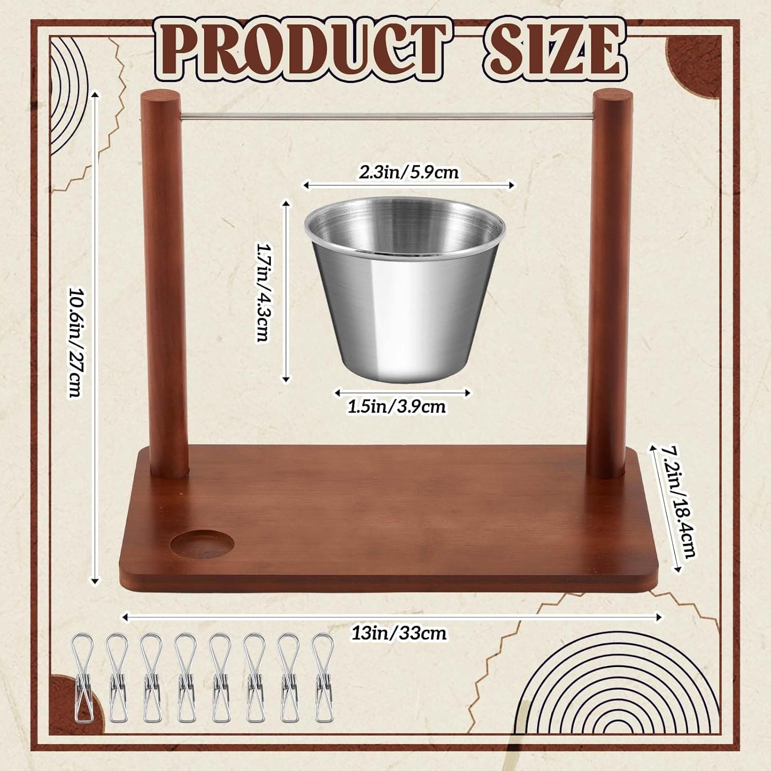 Bamboo wood bacon clothesline charcuterie tray board , bacon display holder rack