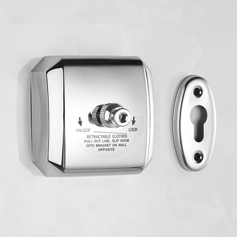 Square Stainless Steel Hotel Bathroom Clothline Retractable Clothline