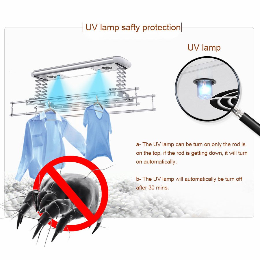 Indoor ceiling wall mounted retractable folding aluminum auto clothesline laundry dry drying hanger rack heater dryer