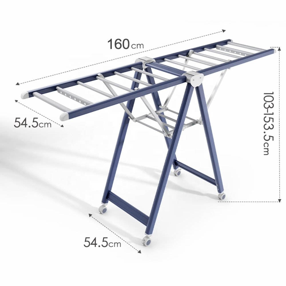 Folding Extendable Clothes Hanger Drying Rack Indoor Aluminum Home Laundry Clothesline Retractable Clothing Dry Rack