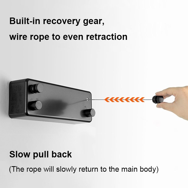 Retractable Free Telescopic Stainless Steel Rope Wall Hanging Type Laundry Drying line Retractable Clothesline Clothes line