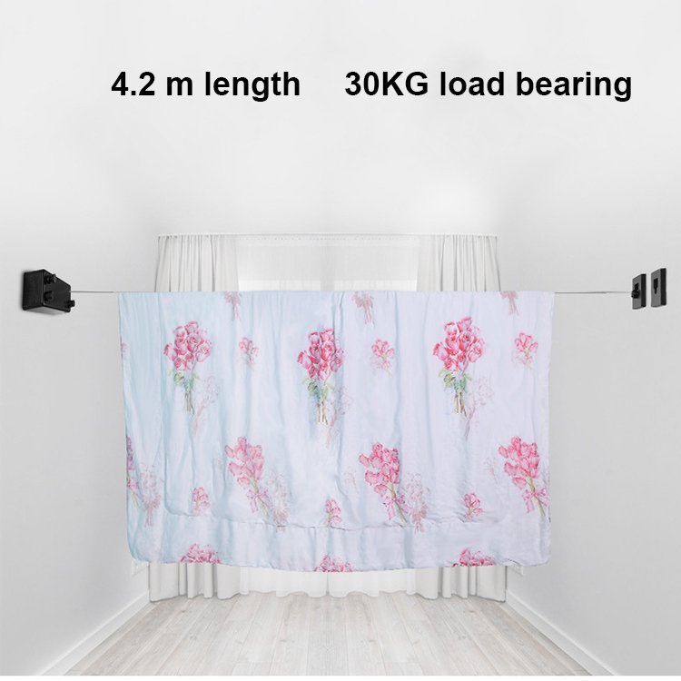 Retractable Free Telescopic Stainless Steel Rope Wall Hanging Type Laundry Drying line Retractable Clothesline Clothes line