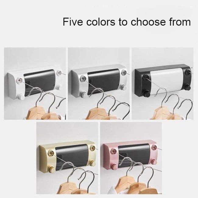 Retractable Clothesline Indoors Laundry Line with Adjustable Stainless Steel Double Rope Square
