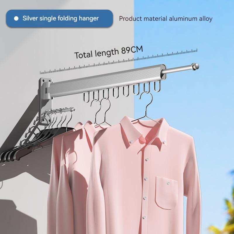 Wall Mounted Clothesline Hangers Racks Folding Clothes Hanger Retractable Aluminum Alloy Cloth Hanging Drying Rack