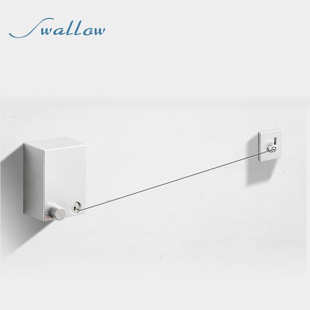 4.2M Plastic Retractable Clothline Balcony Shrinkage Clothline Mounted Dryer Clotheslines Hanger